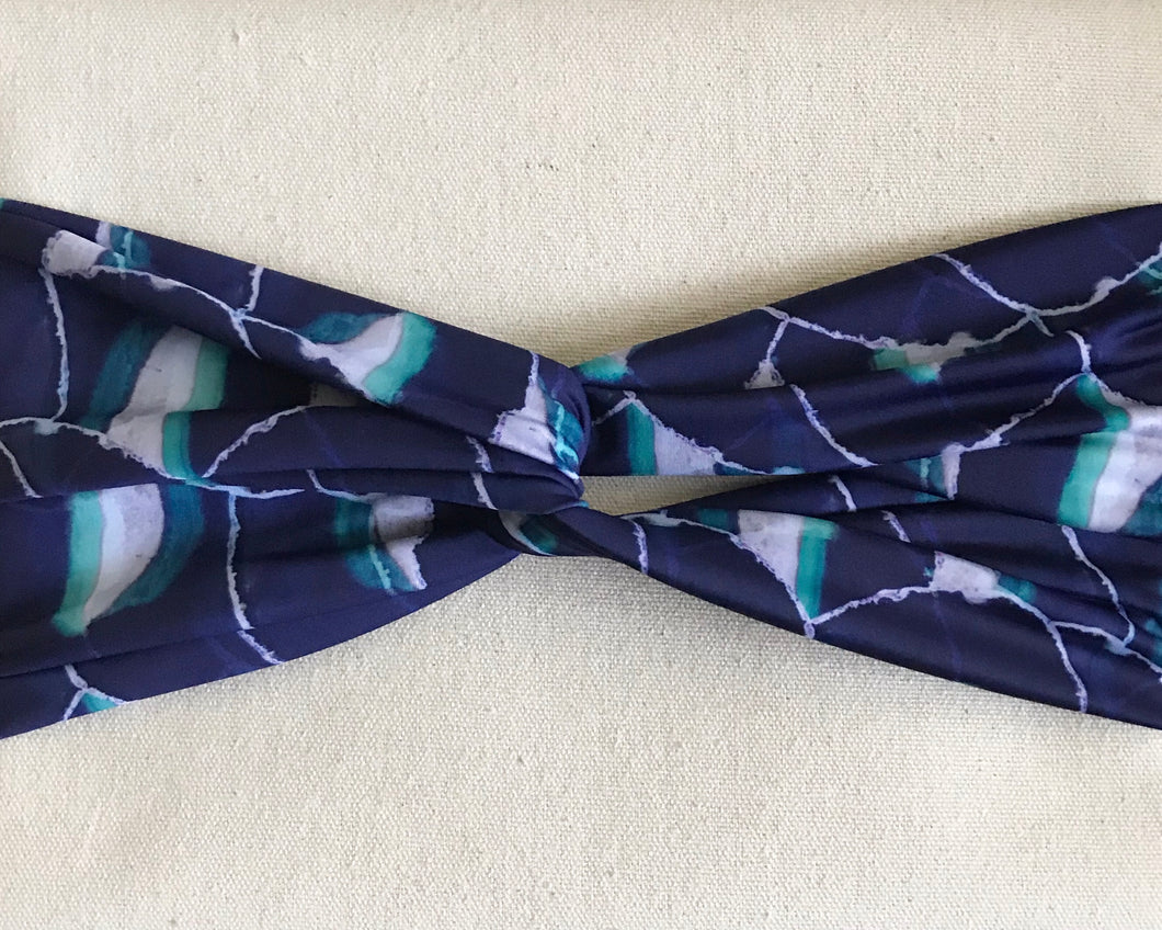 Blue Geo Turban