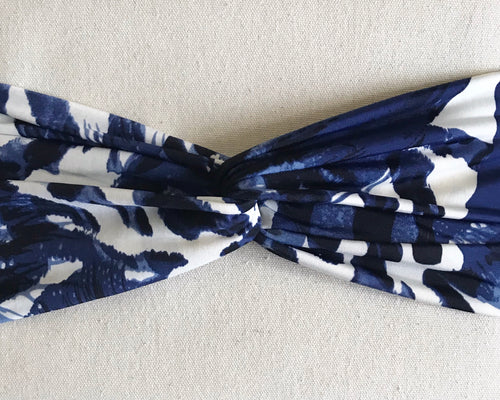 Navy Zebra Turban